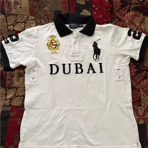 Polo Ralph Lauren Dubai Big Pony #3 Embroidered White/Black Custom Fit Polo